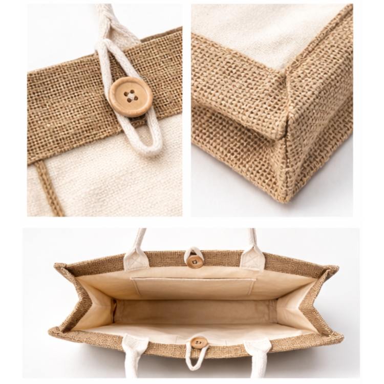 WRR Coastal Jute Tote - Natural Beige (Includes FREE Mini Tote) - Image 4