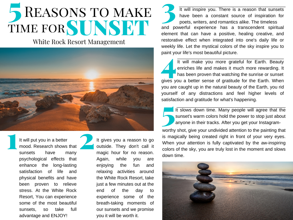 White Rock Resort guide: 5 Reasons to Make Time for Sunset